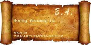 Borhy Annamária névjegykártya