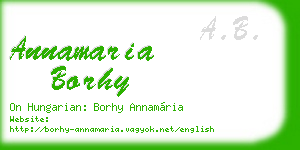 annamaria borhy business card