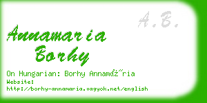 annamaria borhy business card